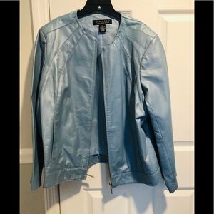 🎅🏻NWOT🎅🏻Blue Dialogue Leather Jacket🎅🏻1X🎅🏻
